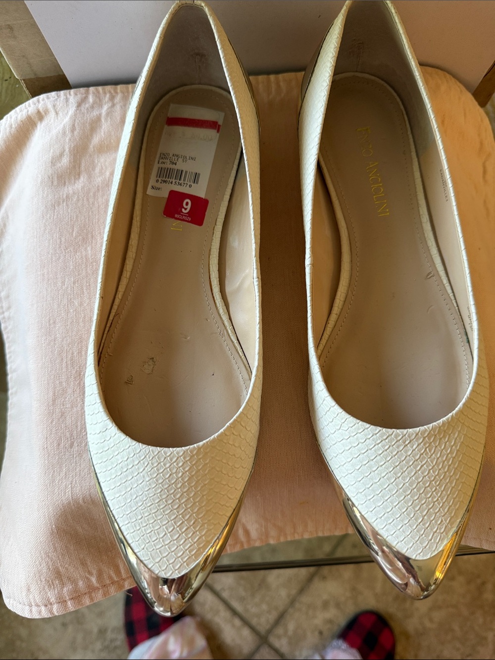 Ivory Leather Flats